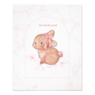 You Are So Loved Bunny Print Baby Girl Nursery