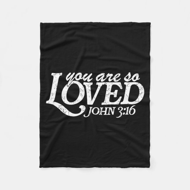 You Are So Loved Christian Verse Valentine's Day B Fleece Blanket (Front)