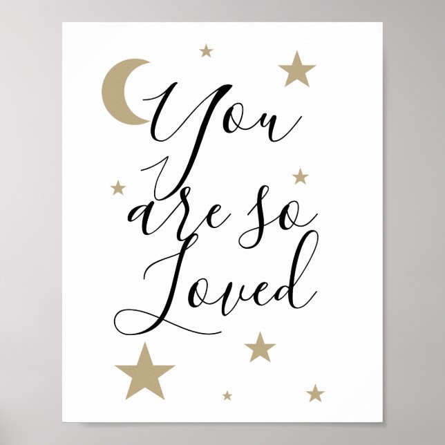You are so loved moon and stars celestial nursery poster (Front)