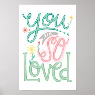 You Are So Loved Nursery girl wall art print 
