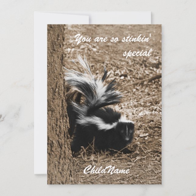 You are so stinkin' special - little skunk photo holiday card (Front)