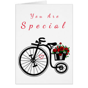 You Are Special Card Romantic Flowers Bike