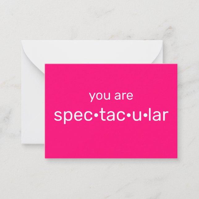 You are Spectacular hot pink fuchsia modern  Card (Front)