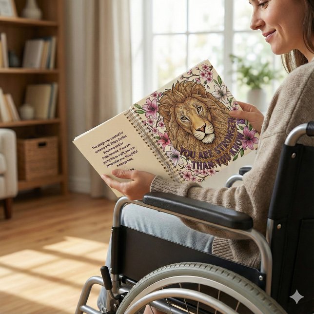 You Are Strong Lion Spiral Notebook (Empower someone special with this lion, "You are stronger than you know" personalized notebook!)