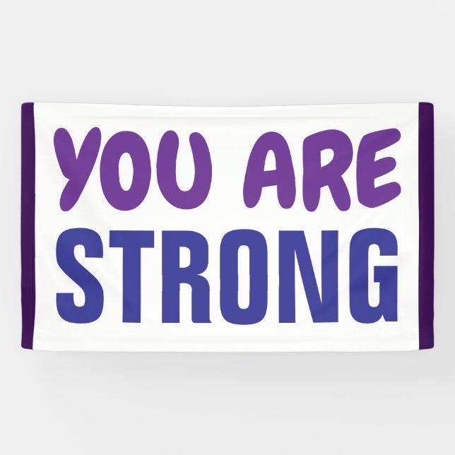 You are Strong Purple Blue Persist Encouragment Banner (Horizontal)