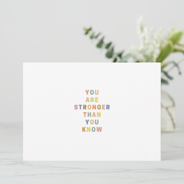 You are Stronger than You Know - Colourful Invitation (Standing Front)