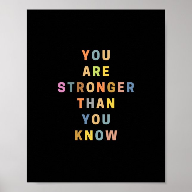 You are Stronger than You Know - Colourful  Poster (Front)