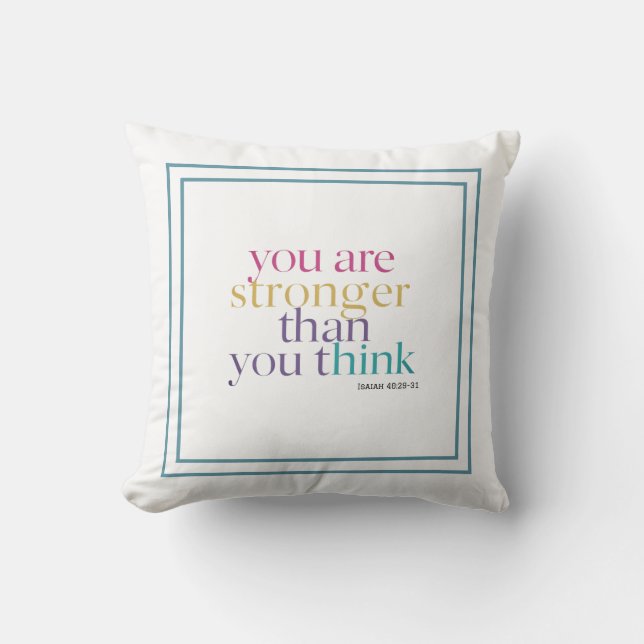 You Are Stronger Than You Think: Isaiah 40:29-31  Cushion (Front)