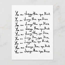 You are STRONGER than you think! quote Postcard