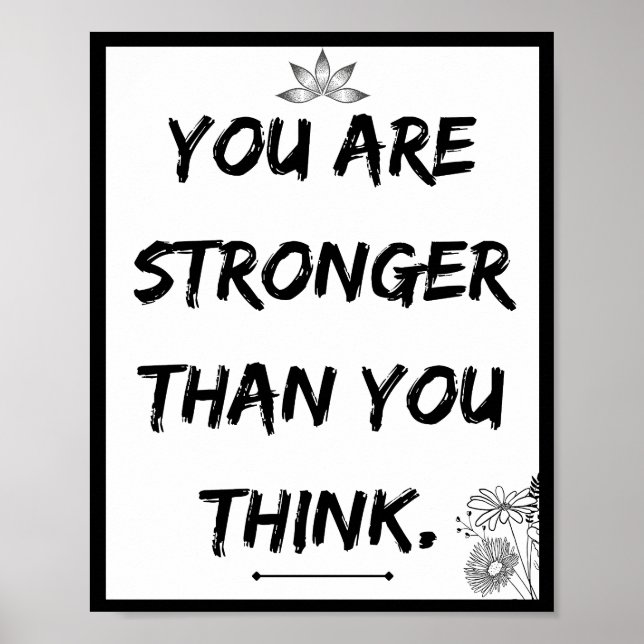 You are stronger than you think, Quote Poster (Front)