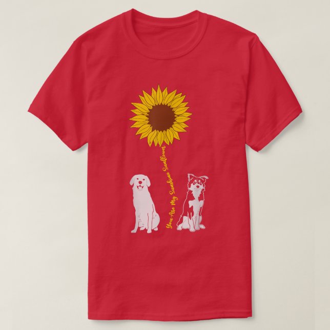 You Are Sunflower My Sunshine Cute Pug Dog Owners  T-Shirt (Design Front)