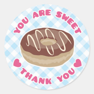 You Are Sweet Chocolate Doughnut Thank You Sticker