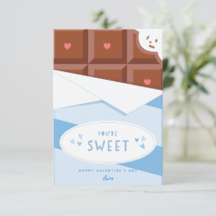 You are sweet classroom Valentine's day card Blue 