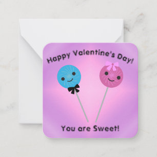 You Are Sweet Cute Lollipops Valentine Card
