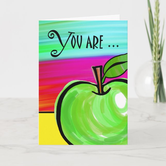 You Are the Apple of My Eye, Colourful Card (Front)
