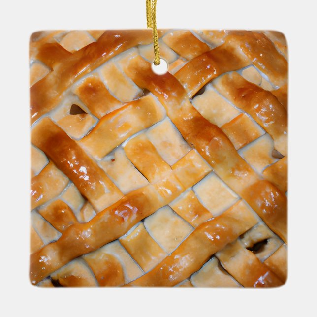 You are the Apple of my Pie | Funny Food Pun  Ceramic Ornament (Front)