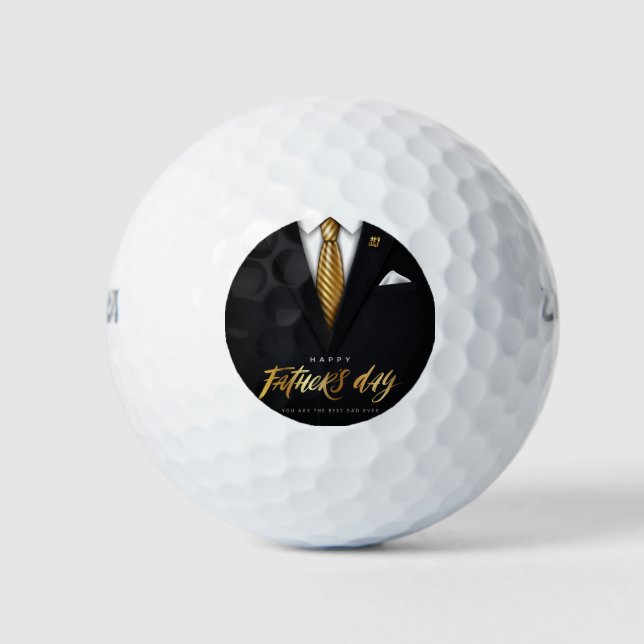 You Are the Best Dad Ever Black Gold Father's Day  Golf Balls (Front)