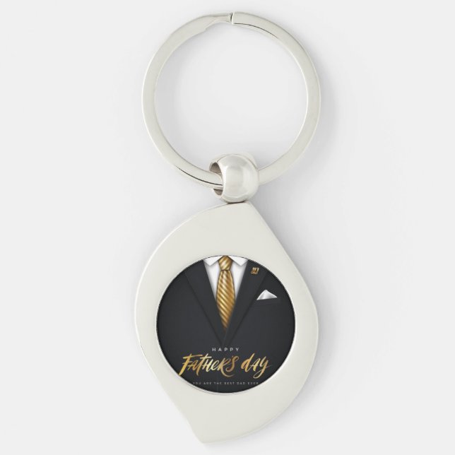 You Are the Best Dad Ever Black Gold Father's Day  Key Ring (Front)
