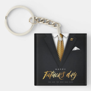You Are the Best Dad Ever Black Gold Father's Day Key Ring