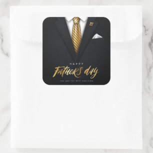 You Are the Best Dad Ever Black Gold Father's Day Square Sticker