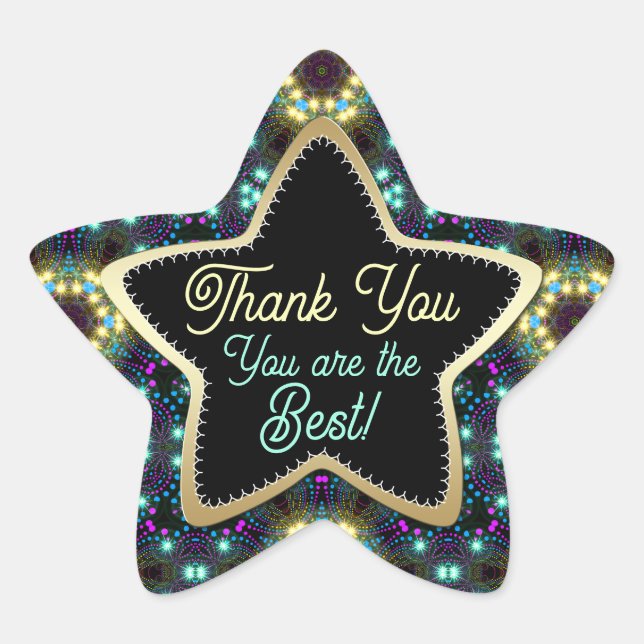 You are the Best Magical Stars Thank You Sticker (Front)