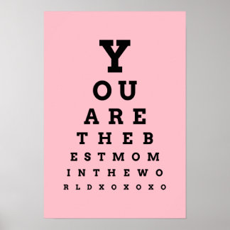 You are the best mum in the world eye chart poster
