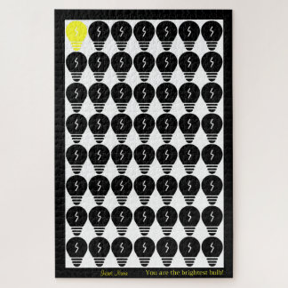 You Are the Brightest Bulb Customisable: Black 003 Jigsaw Puzzle