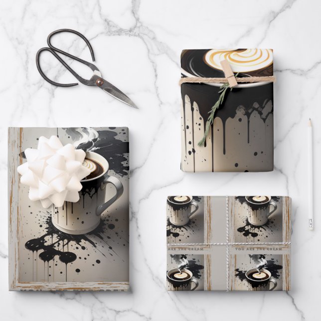 You are the cream in my coffee  wrapping paper sheet (Front)