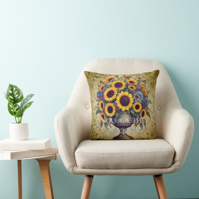 "You are the Favourite!" Floral Pillow (Chair)