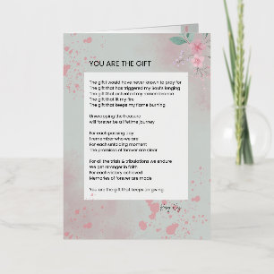 You Are The Gift - Self Love Inspirational Poem Foil Greeting Card