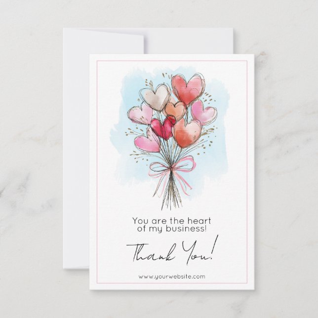 You are the Heart of my Business Thank You Card (Front)