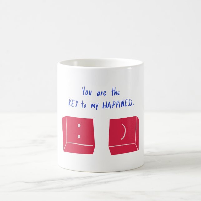 You Are The Key To My happines Valentine Typograpy Coffee Mug (Center)