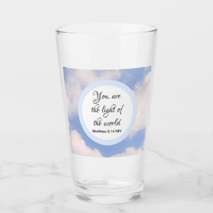 You are the Light of the World Bible Verse Blue Glass