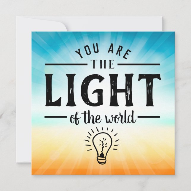You Are the Light of the World, Bible Verse Design Card (Front)