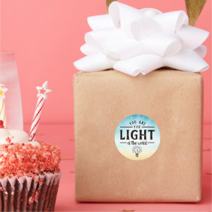 You Are the Light of the World, Bible Verse Design Classic Round Sticker