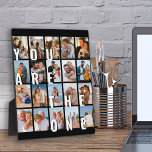 You are the One Picture Collage 20 Photo Plaque<br><div class="desc">Romantic photo display gift for your partner - perfect for a wedding anniversary, engagement, marriage proposal prop etc. The design features oversized print which reads "You are the one", displayed as an overlay on your pictures. The photo template is set up for you to add 20 of your favourite photos,...</div>