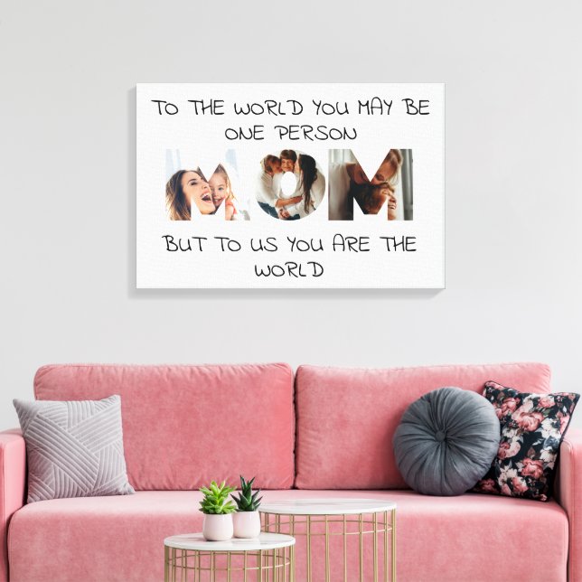 You Are the World – Custom Photo MOM Canvas Print (Insitu(LivingRoom))