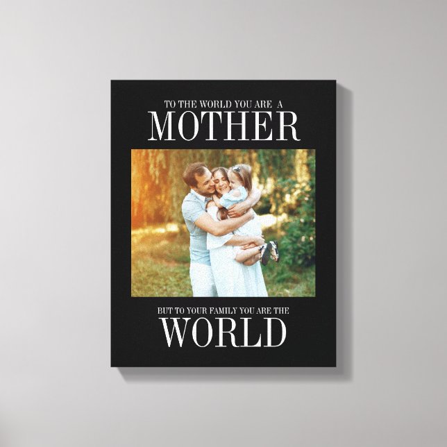 You Are The World Mother's Day Photo Canvas (Front)