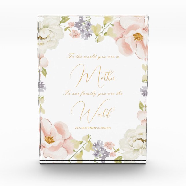 You Are The World Mum Message Photo Block (Front)