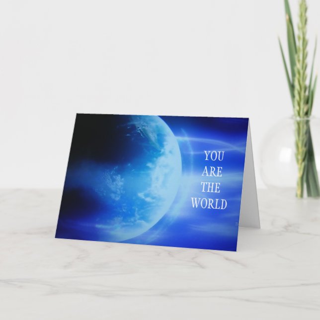 "YOU ARE THE WORLD TO ME" BIRTHDAY CARD (Front)