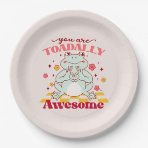 "You Are Toadally Awesome"   Cute Frog Pun Paper Plate