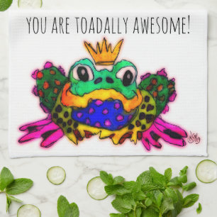 You Are Toadally Awesome Frog 1/2 Fold Tea Towel