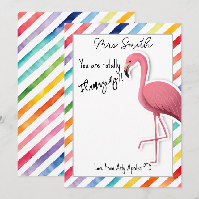 You are totally flamazing, flamingo gift voucher invitation (Front/Back)
