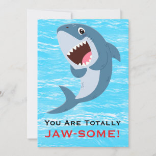 You Are Totally JAW-SOME Funny Shark Valentine's  Holiday Card