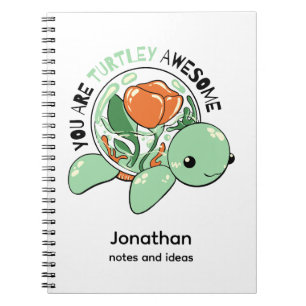 You Are Turtley Awesome Flower Succulent Turtle Notebook