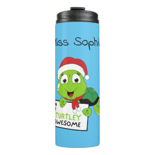 You Are Turtley Awesome Funny Turtle Puns Blue Thermal Tumbler