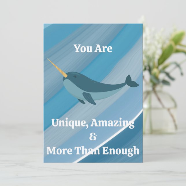 You Are Unique & Amazing Typography Card (Standing Front)