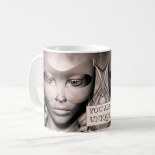You Are Unique. Female in masquerade mask Coffee Mug