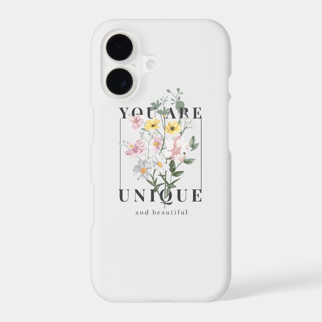 You are Unique Floral Slogan iPhone Case (Back)