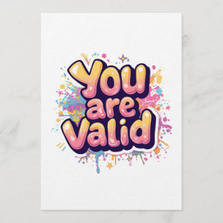 You Are Valid – Colorful Rainbow Affirmation Quote Invitation